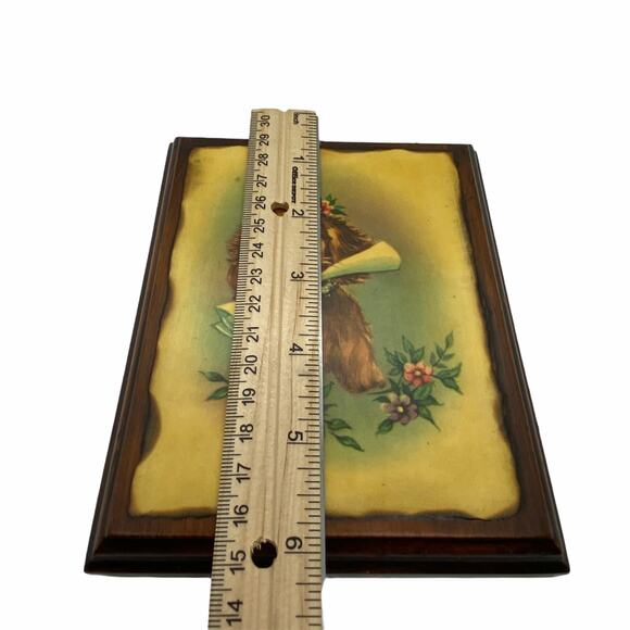 Puppy Spaniel Art Plaque Handmade Vintage 70s Decoupage Wall Hanging Retro - Picture 6 of 14